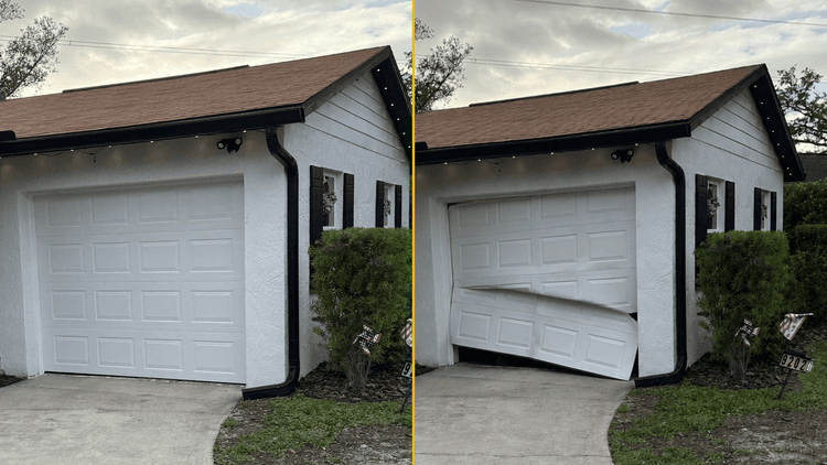 Broken then we fixed this garage door service