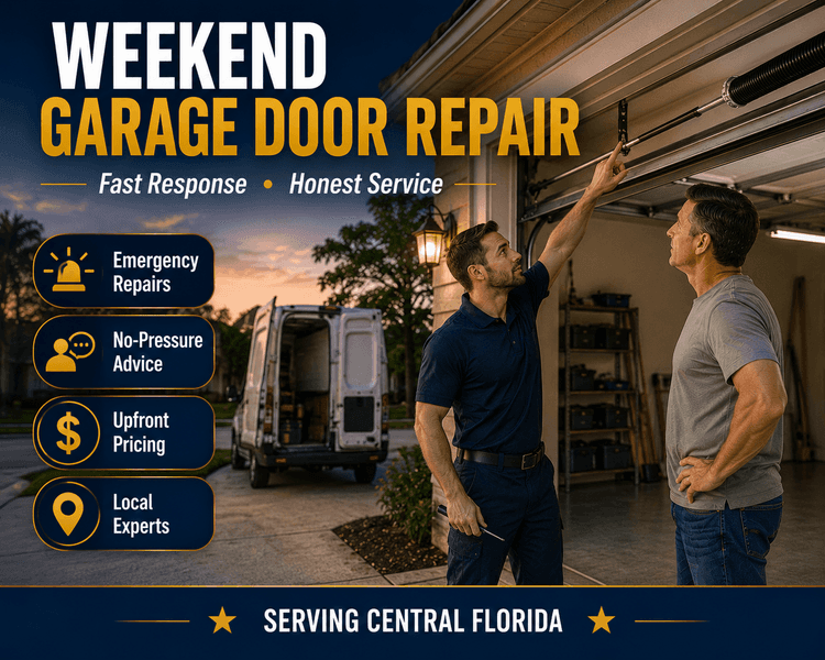 Weekend Emergency Garage Door Repair Without the High-Pressure Sales